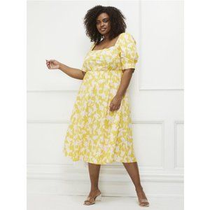 ELOQUII Elements Blossom Print Fit and Flare Dress